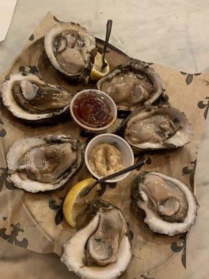 Raw oysters for happy hour