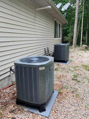 Two new Trane Heat pumps and AC units.