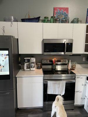 New cabinets going in. Much cleaner look.