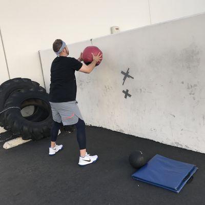 MB chest toss working your chest shoulders and core.