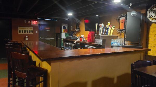 The downstairs bar