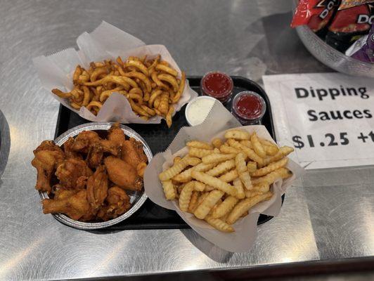 Large fries and wings