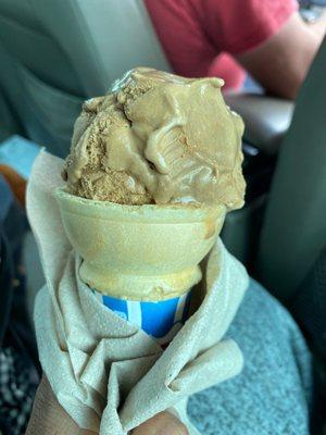 French roast coffee ice cream cone . Yummy