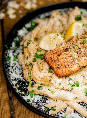 Jerk Salmon Pasta