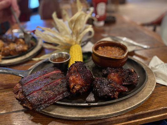 Ribs, sweet thighs and baked beans