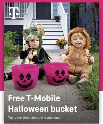 Free T-Mobile Halloween Bucket on 10/24/23