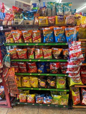 Great selection of chips for your daily snack