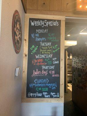 Weekly specials