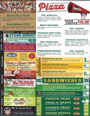 Sport's Bar Menu - Page 2