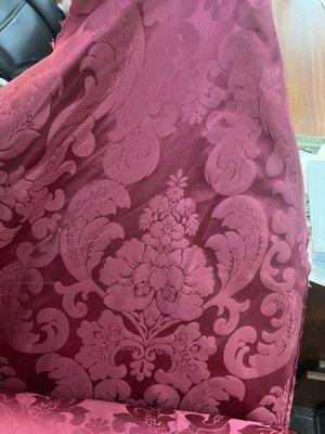 100 percent silk damask - raspberry