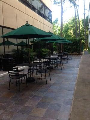 The courtyard/outdoor dining area