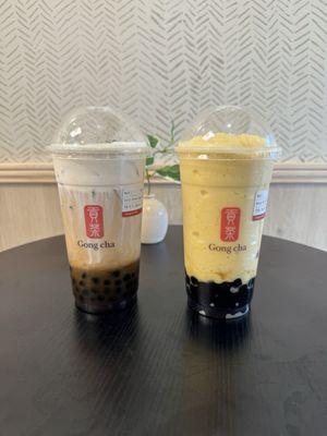 Dirty Brown Sugar Milk Tea and Mango Milk Tea Slush