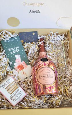 Brighten someone's day with this amazing Laurent Perrier Cuvée Rosé gift set. Cheers!