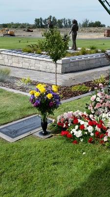 The bouquet of irises and yellow roses was their work for my mom's funeral.   It was awesome