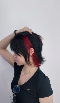 Black and red hair