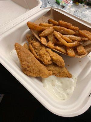 Very sad, cold chicken tenders for $5.50