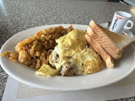 Mushroom omelette With Swiss cheese