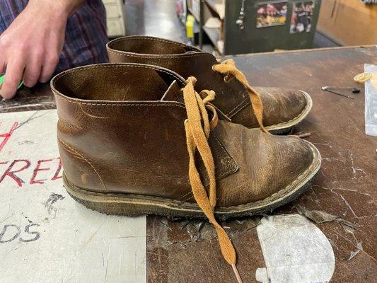 6 year wear and tear of my favorite shoes, Clark's Original Desert Boot.