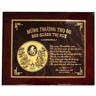 Vietnamese Plaque designed specially for Long Life Celebration.