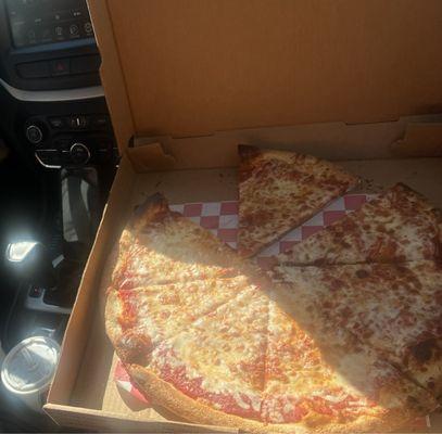 Large cheese pizza to go