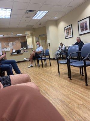 the waiting room while we await a receptionist