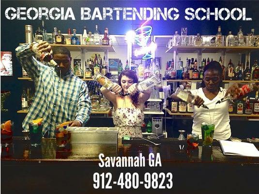 GEORGIA BARTENDING SCHOOL SAVANNAH GA 912-480-9823 www.georgiabartenderschool.com