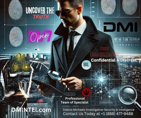 Dakota Michaels Investigations "Uncover The Truth" a Private Investigative, Security and Intelligence Agency; https://DMINTEL.com