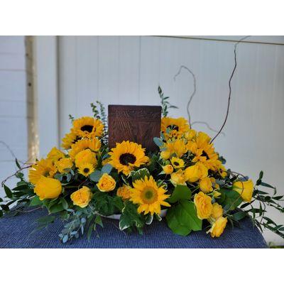 Sunflower Cremation Urn Wreath