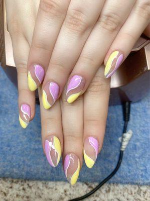 Acrylic nails with gel polish