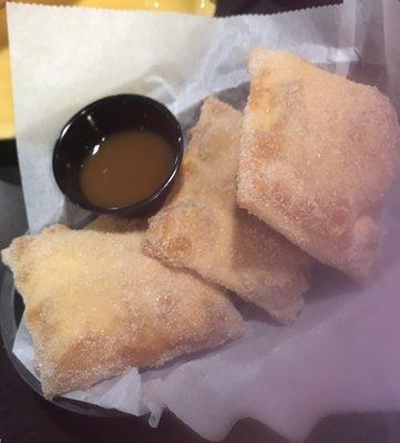 Sopaipillas with caramel sauce