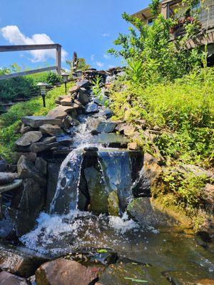 Their waterfall by the deck