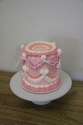 Pink Ruffled Birthday Cake