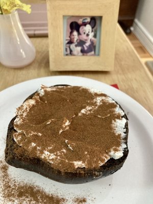 1/2 Pumpernickel Bagel my favorite bagel right now. My cream cheese & cinnamon on top. Delicious 02/01/23