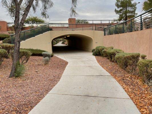 Coming back--the tunnel under Sageberry Drive.