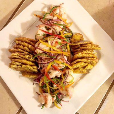 Shrimp Ceviche w/ Plantain Chips