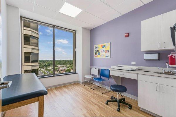 Beautiful exam rooms with views of downtown Chicago