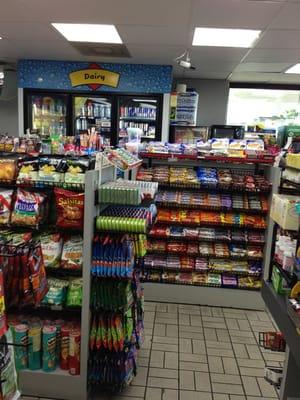 Nice selection of candy and snacks.