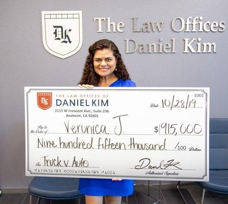 Veronica wins big check!