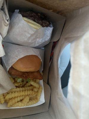 A burger, a fry and a chicken sandwich $26 insanity