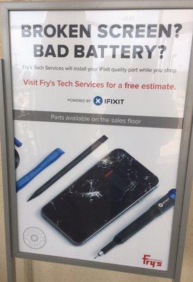 It's always good to know several places that can work on your cell phone!  Inside store advertisement!