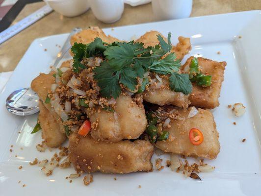 Fried sole fish