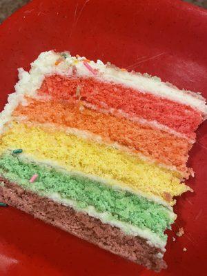 Rainbow cake.  Yum.