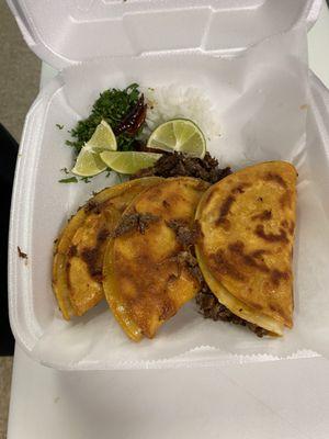 Birria tacos plate.