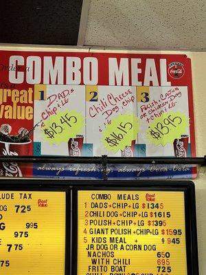 New prices on Combos