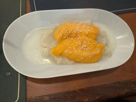 Sweet Sticky Rice with Mango (Seasonal). It was a nice treat