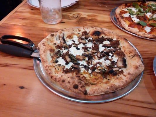 "BC Pie" - goat cheese and mushrooms and stuff