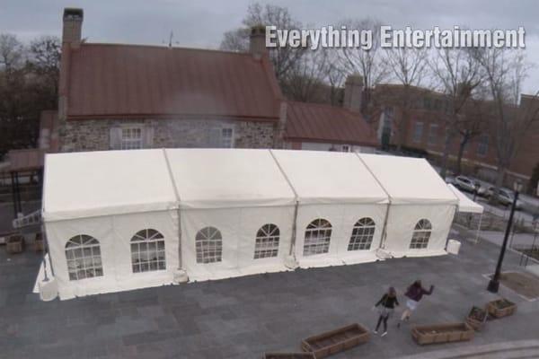 20x60' Frame Tent for Bar Mitzvah at the Old Stone House in Brooklyn