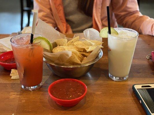 Strawberry basil margarita and beach bum