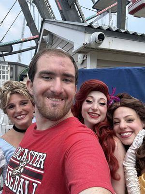 Selfie with Disney princesses Belle; Cinderella, and Ariel