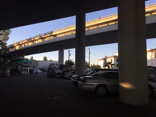 Under the 405 freeway